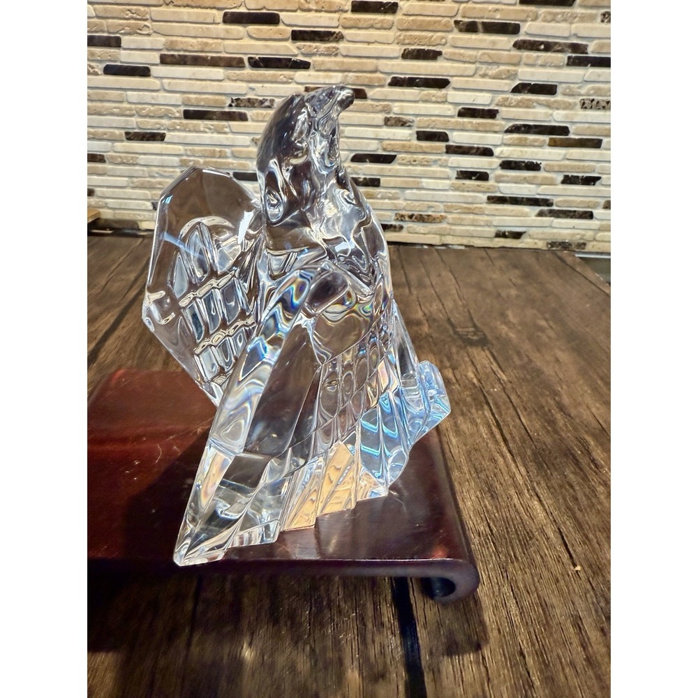 VINTAGE STEUBEN AMERICAN EAGLE FIGURE, DONALD POLLARD DESIGN, SIGNED 4 1/2" TALL